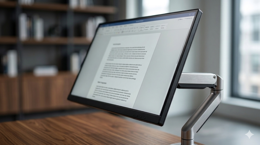 Image on a monitor utilising a monitor arm